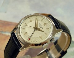 1950’s Vintage VULCAIN Cricket ALARM, Stunning SILVER Dial, Serviced
