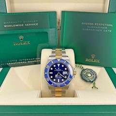 Rolex Submariner, 18k YG/SS, 41mm, Blue Dial, Ref# 126613lb Unworn Complete 2023
