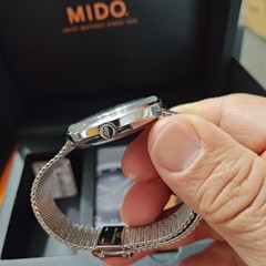 Mido Commander Shade Automatic Day/Date Gray Dial silver Mesh Bracelet Box