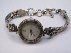 Suarti Bali Sterling Silver Braided Wheat Chain Bracelet Watch – 35g