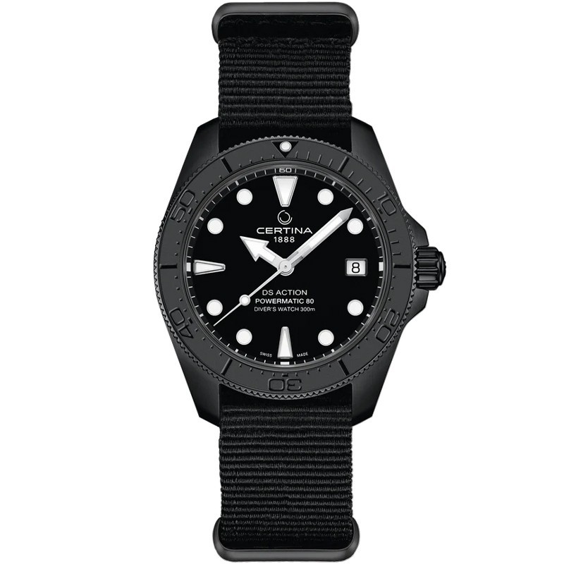 Certina DS Action Diver 38mm Powermatic 80 Black Dial Men’s Watch C0488073805100