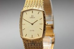 Vintage 1982 Omega De Ville Cal.1377 Quartz Gold Dial 24mm 10K Rgp Men’s Watch