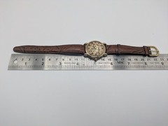 Carvel Miyota Japan Quartz Skeleton Dial Watch Leather Strap Untested 34mm