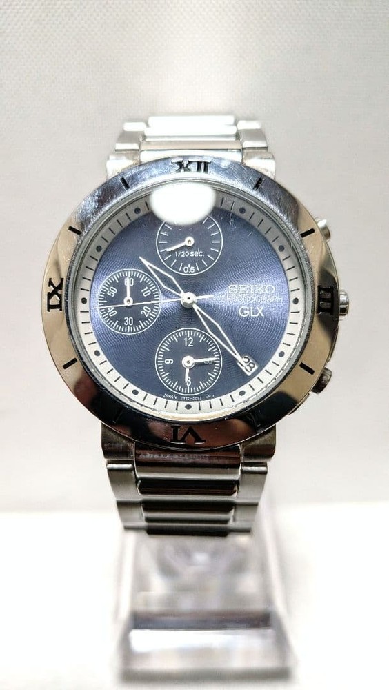 Seiko GLX Chronograph 7T92-0CY0 Quartz Navy Dial Watch