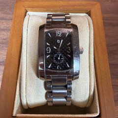 Stainless Steel Sliver Tone Men’s Watch Black Dial Pj Needs New Battery