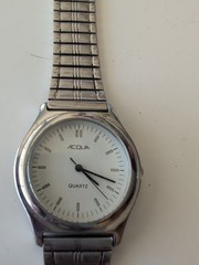 Acqua Quartz Watch, Works, Silvertone, 9″