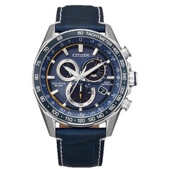 Citizen CB5918-02L Men’s PCAT Atomic Time Perpetual Calendar Leather Band Watch