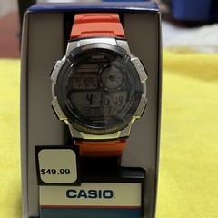 Casio AE-1000W World Time Illuminator Quartz Digital Watch Orange Resin WR 100m