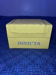 Invicta Men’s Automatic Skeleton Dial Watch Silver Case Black Leather Strap Box