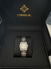 Cardial Womens Silver Tone Analog Quartz Dress Watch 24-27.9mm w/ Box