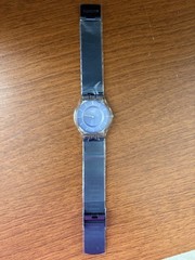 Swatch SS08K120M Blue Dial Clear Case Blue Steel Mesh Bracelet Watch w/ Box