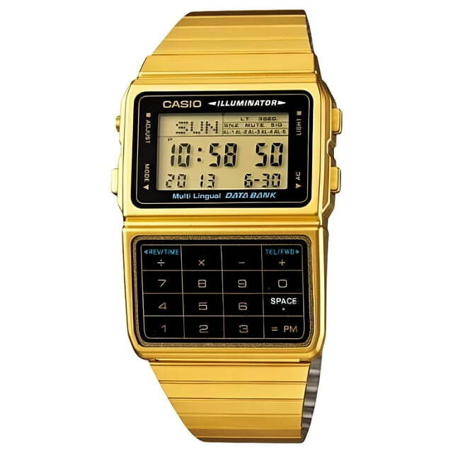 Casio Databank DBC611G-1D Stainless Steel Plated Strap Watch