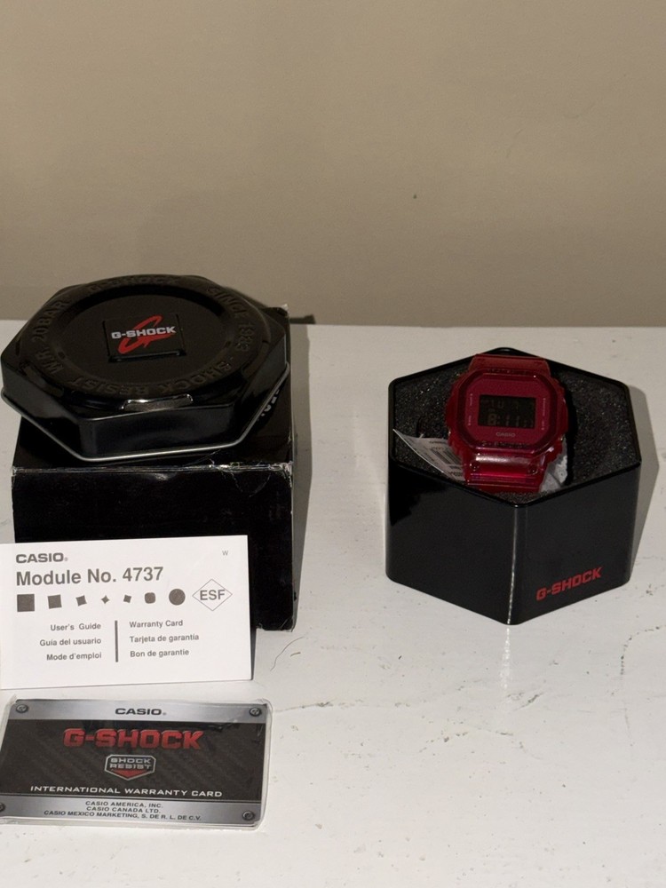 G-Shock Translucent Red Jelly Limited Edition Watch GShock DW-5600SB-4 DEADSTOCK