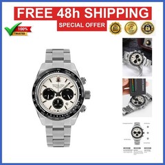 TACTICAL FROG 41mm Panda Chronograph Solar Quartz Watch 200M Waterproof