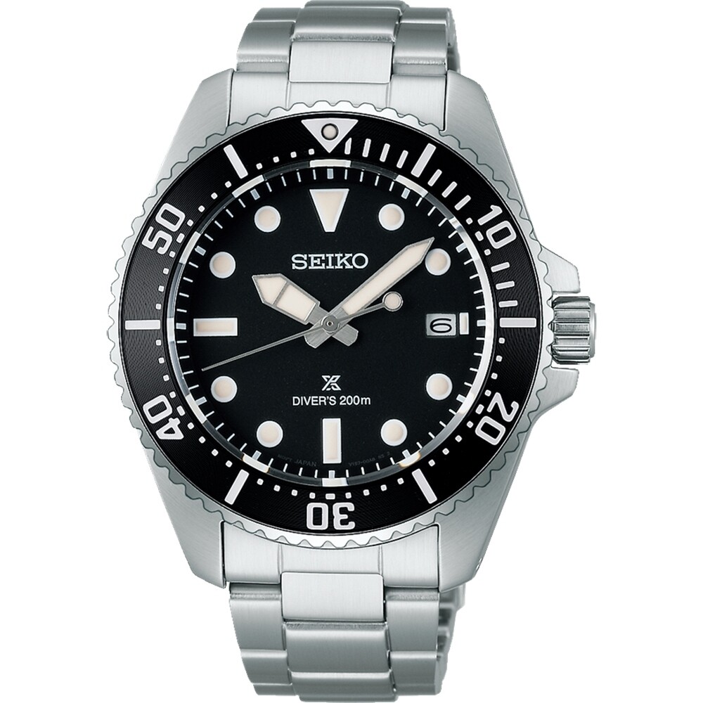 SEIKO Prospex SNE597P1 Solar Diver Sapphire 200M Black Dial Watch