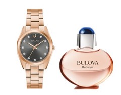 Bulova Women’s Quartz Diamond Accent Rose Gold Perfume Watch Set 31MM 97P156