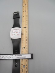Curfew Quartz Watch Multicolor Numbers, White Bezel, Black Band, New Battery