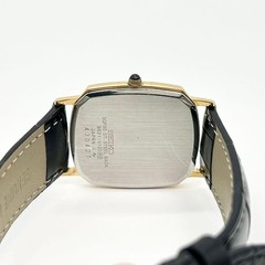 SEIKO Dolce 9521-5120 Quartz Mens Watch Gold Black Rectangular New Battery Japan