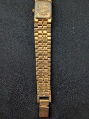 Bulova Diamond Quartz Women’s Gold Tone Watch Swiss Made 18K Gold Electroplated
