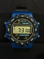 Lifelong Digital Quartz Alarm Chrono Compass Watch Blue Black New Battery