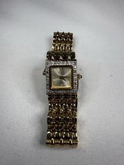 Armitron Diamond Now Watch Women 18mm Gold Tone Square Dial 75/2178