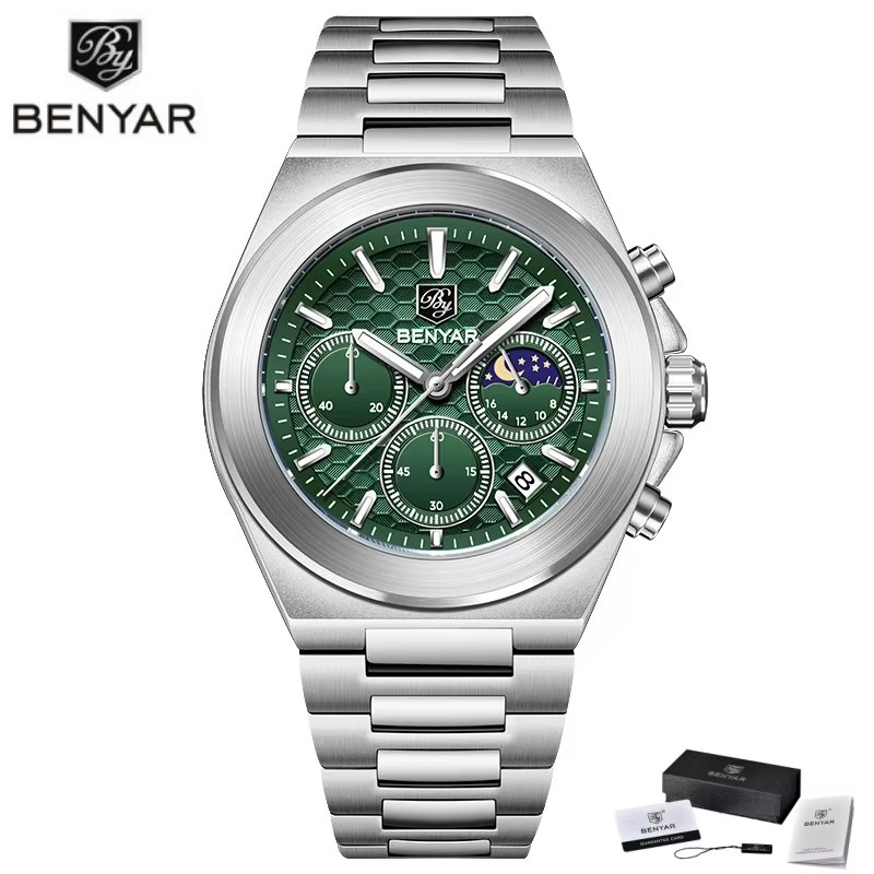 BENYAR BY-5220 Multi Functional Men’s Quartz Chronograph Watch, Waterproof