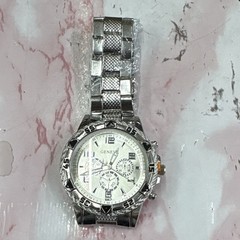 Geneva Men’s Chronograph Silver Tone Analog Quartz SS Bracelet 40-43.9mm