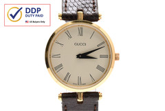 Vintage 1990s [NEAR MINT] Gucci 2000M Roman Gold Dial Sherry Line Qz Men’s Watch