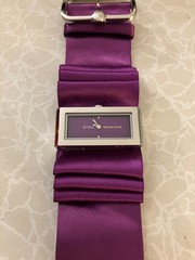 ladies fashion wrist watch BCBG MAXAZRIA – purple strap and face – new battery