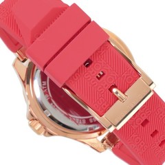 Michael Kors Womens Oversize Everest Pave Crystals Rose Gold Watch, Red Silicone