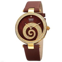 Burgi BUR143YGBR Diamond Marker MOP Dial Swarovski Crystal Accents Womens Watch