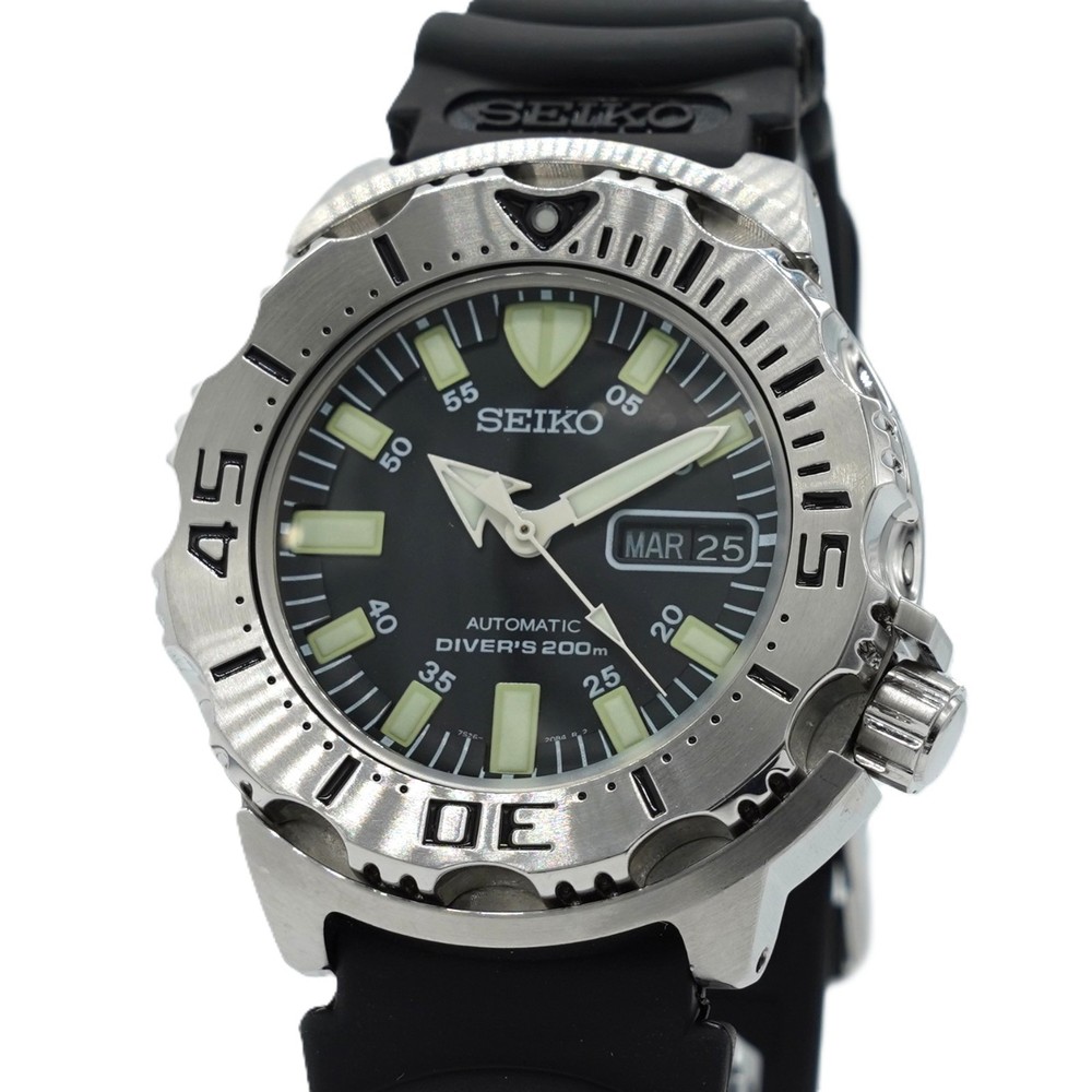 SEIKO Black Monster 7S26-0350 200M Day/Date 42mm Automatic Men’s From JAPAN Z452