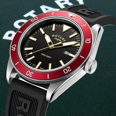 Rotary RGS10007/98 Apex 100 Watch RRP £159.00 Silicone Rubber Strap 2Yr Guar