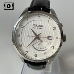 Seiko Kinetic 5M84-0AC0 [US Stock] Pinstripe Dial Automatic Mens Watch *N.Mint