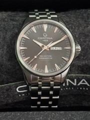 Certina DS Action Day Date Grey Dial Rose Gold Mens Watch C032.430.11.081.01🔥