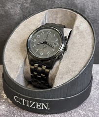 Citizen Chandler Eco-Drive Chronograph B612-R007670 Black IP Watch • Box/Papers