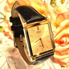 Operational New battery SEIKO Quartz Dolce Men s wristwatch Square New belt