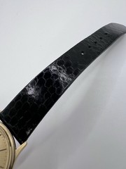 Vintage Rare Thin Omega Deville Gold Plated Guilloché Dial Men’s Watch With Box