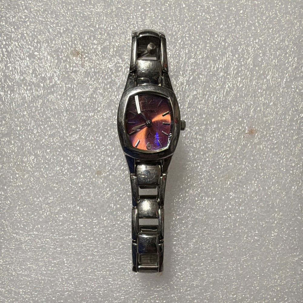 Fossil F2 ES-9595 Purple Dial Stainless Steel Women’s Quartz Watch