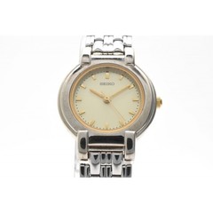 SEIKO V701 1791 Quartz Ladies’ Wristwatch Gold Dial Combination Color Stainless