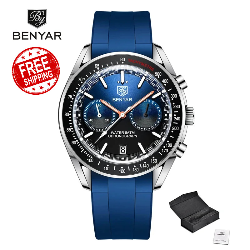 BENYAR Moon Chronograph Quartz Men’s Watch Waterproof Luminous Military