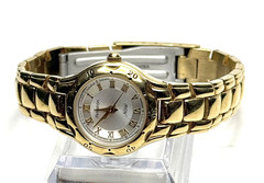 ARMITRON 75/2056-7 SATIN SILVER/GOLD TONE DIAL BRACELET LADIES VINTAGE WATCH