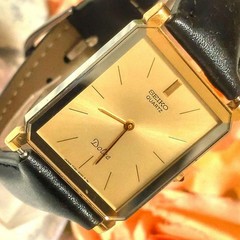 Operational New battery SEIKO Quartz Dolce Men s wristwatch Square New belt