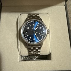 Laco Stuttgart Pro Pilot Blue dial 37mm unworn! only bracelet resized!