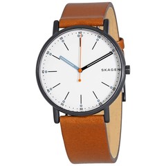 Skagen Signature Diamond White Dial Brown Leather Men’s Watch SKW6374