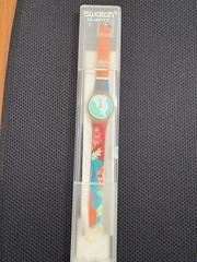 Vintage Swatch Lady Papaya Swing LN113 Watch 1990 NOS New Boxed Quartz Swiss