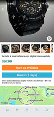 Activa Black Ops Men’s Analog/Digital Quartz Water Resistant Black Resin 52mm+