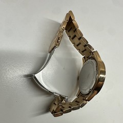 Michael Kors Women’s Gold Tone Quartz Analog Logo Dial 39mm Gem Bezel Watch