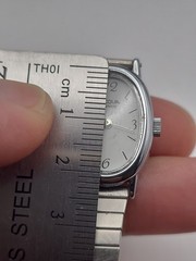 Acqua Watch Oval Case Stretch Band Womens Quartz Analog Silver Tone Working