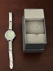 Jade of Yesteryear Women’s Stainless Steel and Green Jade Bracelet Watch New Bat